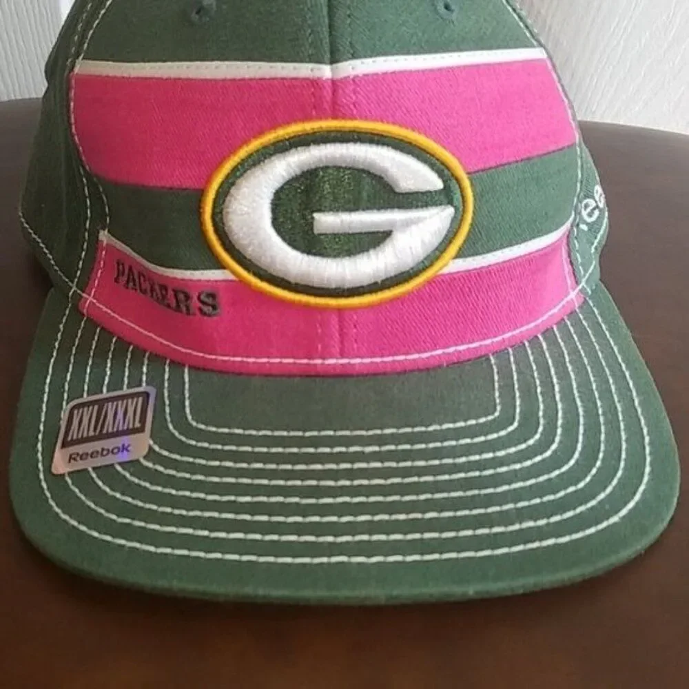 Hat Green Bay Packers Cap NFL Reebok On Field BREAST CANCER